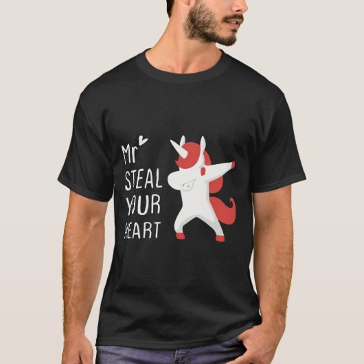 Mr Steal Your Heart Valentines Day V Day Boys Unic T-Shirt (Vorderseite)