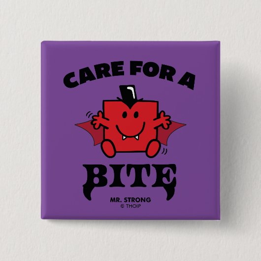 Mr. Strong care for a Bite Halloween Button (Vorderseite)