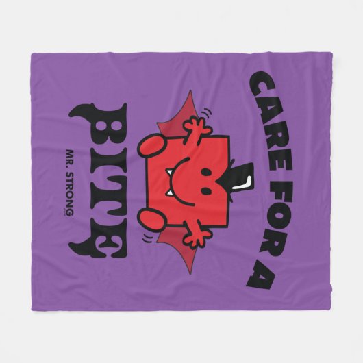 Mr. Strong care for a Bite Halloween Fleecedecke (Vorderseite (Horizontal))