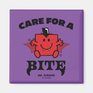 Mr. Strong care for a Bite Halloween Magnet