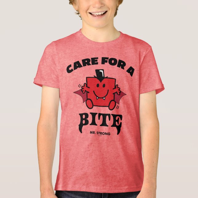 Mr. Strong care for a Bite Halloween Tri-Blend Shirt (Vorderseite)