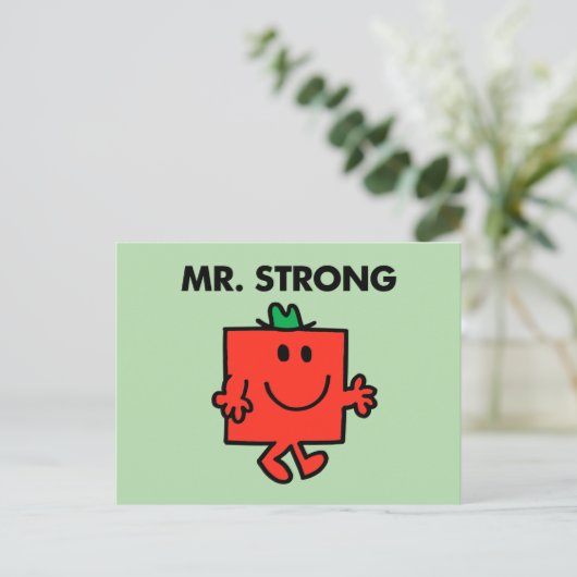 Mr Strong Waving Hello Postkarte (Stehend Vorderseite)