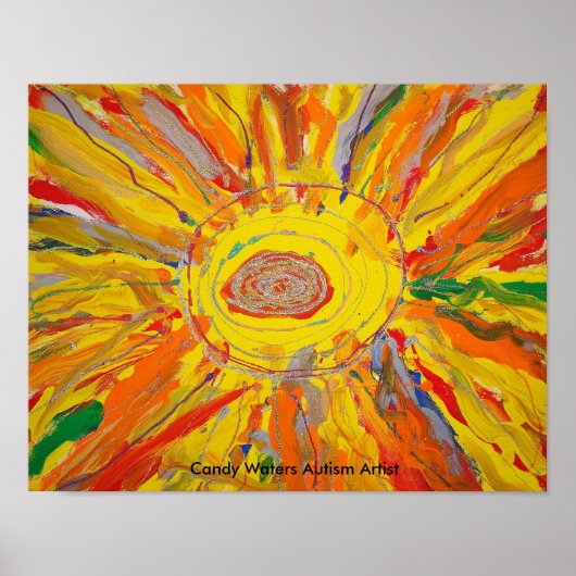 "Mr Sun" von Candy Waters Autism Artist Poster (Vorne)
