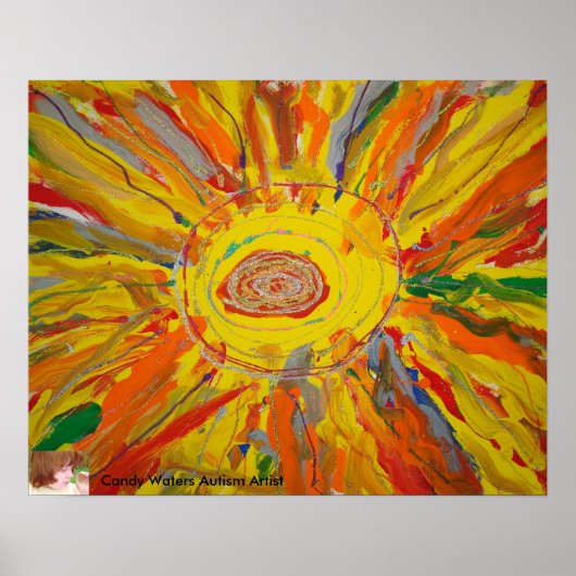 "Mr Sun" von Candy Waters Autism Artist Poster (Vorne)