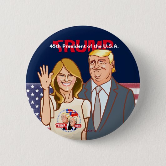 Mr. Trump & Mrs.Melania.pence.President of theU.S. Button (Vorderseite)