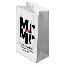 Mr. und Mr. Black Red Bold Modern Personalisiert Kleine Geschenktüte