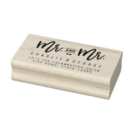 Mr. und Mr. Bow Krawatte Script Gay Wedding Rubber Gummistempel
