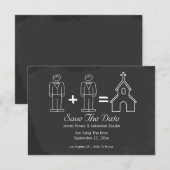Mr. und Mr. Doodle Church Gay Save the Date Weddin (Vorne/Hinten)
