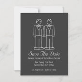 Mr. und Mr. Doodle Save the Date Gay Wedding Magneteinladung (Vorderseite)