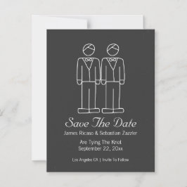 Mr. und Mr. Doodle Save the Date Gay Wedding Magneteinladung