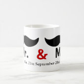 Mr. und Mr. Mustache Gay Wedding anpassbar Kaffeetasse (Mittel)