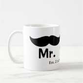 Mr. und Mr. Mustache Gay Wedding anpassbar Kaffeetasse (Links)