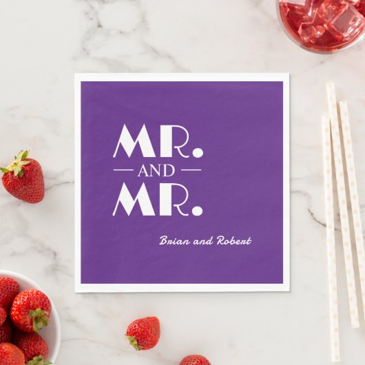 Mr. und Mr. Personalisiert Cocktail Napkins Serviette (Beispiel)