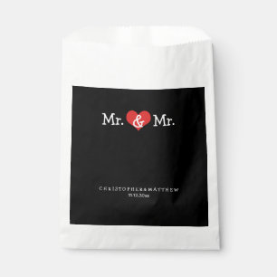 Mr. und Mr. Red Heart Wedding Personalisiert Geschenktütchen