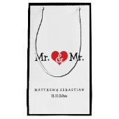 Mr. und Mr. Red Heart Wedding Personalisiert Kleine Geschenktüte (Vorderseite)