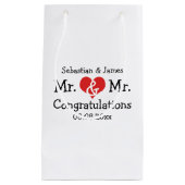 Mr. und Mr. Red Heart Wedding Personalisiert Kleine Geschenktüte (Vorderseite)