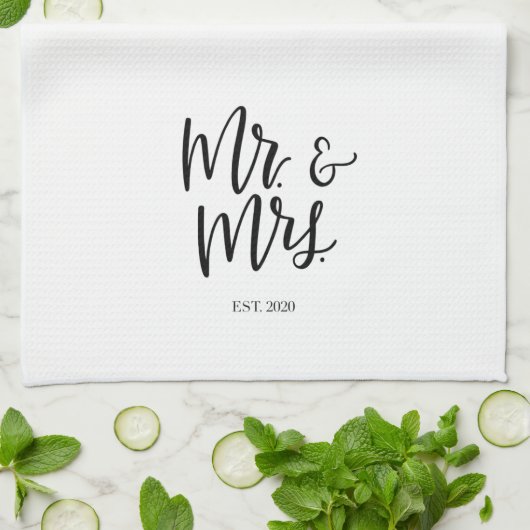 Mr. und Mrs.2020 Geschirrtuch (Gefaltet)