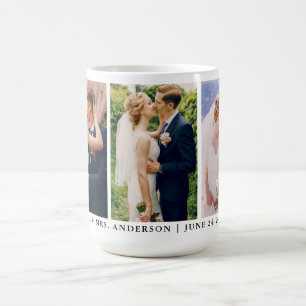 Mr. und Mrs. 3 Foto Bride and Groom Wedding Large Kaffeetasse