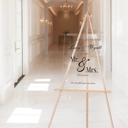 Mr. und Mrs. Acrylic Wedding Welcome Sign Acrylschild