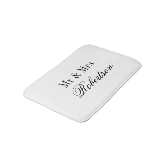 Mr. und Mrs. Badmatte für Hochzeitskinder Badematte (Schrägansicht)
