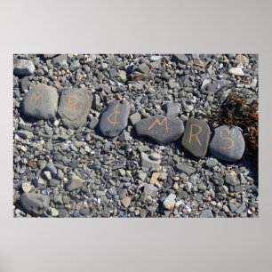 Mr. und Mrs. Beach Rocks im Bar Harbour Poster