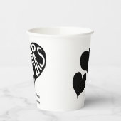Mr. und Mrs. Black and White Heart Shape Wedding Pappbecher (Links)
