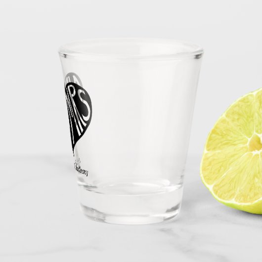 Mr. und Mrs. Black Heart Shape Wedding Schnapsglas (Rechts)