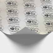 Mr. und Mrs. Black Print on White| Hochzeit Geschenkpapier (Ecke)