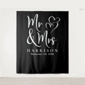 Mr. und Mrs. Black Wedding Wandteppich (Vorderseite)
