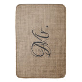 Mr. und Mrs. Bride Groom Burlap Badematte (Vorderseite Vertikal)