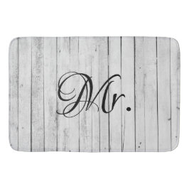 Mr. und Mrs. Bride Groom Rustic Badematte