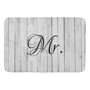 Mr. und Mrs. Bride Groom Rustic Badematte
