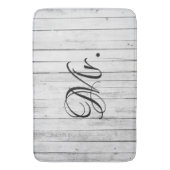 Mr. und Mrs. Bride Groom Rustic Badematte (Vorderseite Vertikal)