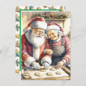 Mr. und Mrs. Claus Baking Cookies Custom Christmas Einladung (Vorne/Hinten)