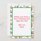 Mr. und Mrs. Claus Baking Cookies Custom Christmas Einladung (Rückseite)