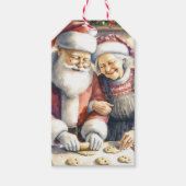 Mr. und Mrs. Claus Baking Cookies Custom Christmas Geschenkanhänger (Vorderseite)