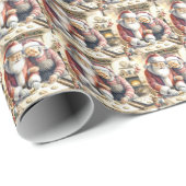 Mr. und Mrs. Claus Baking Cookies Custom Christmas Geschenkpapier (Rolleneckpunkt)