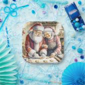 Mr. und Mrs. Claus Baking Cookies Custom Christmas Pappteller (Party)