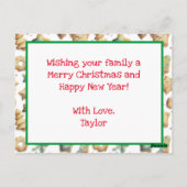 Mr. und Mrs. Claus Baking Cookies Custom Christmas Postkarte (Rückseite)