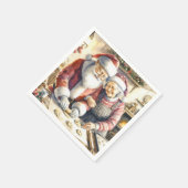 Mr. und Mrs. Claus Baking Cookies Custom Christmas Serviette (Ecke)