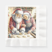 Mr. und Mrs. Claus Baking Cookies Custom Christmas