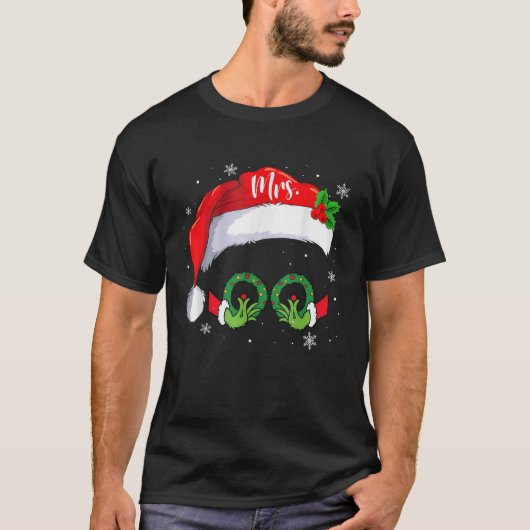 Mr. und Mrs. Claus Couples Matching Christmas Paja T-Shirt (Vorderseite)