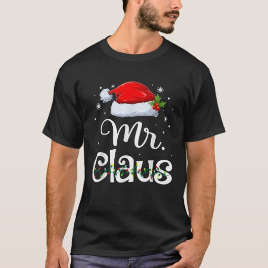 Mr. und Mrs. Claus Couples Matching Christmas Paja T-Shirt (Vorderseite)