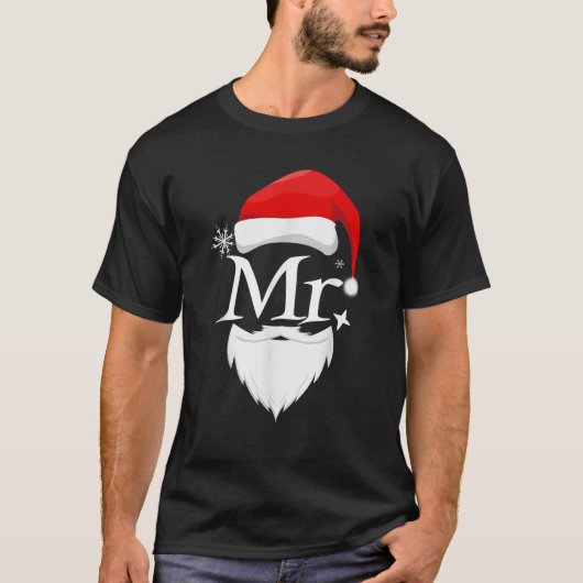 Mr. und Mrs. Claus Couples Matching Christmas Paja T-Shirt (Vorderseite)