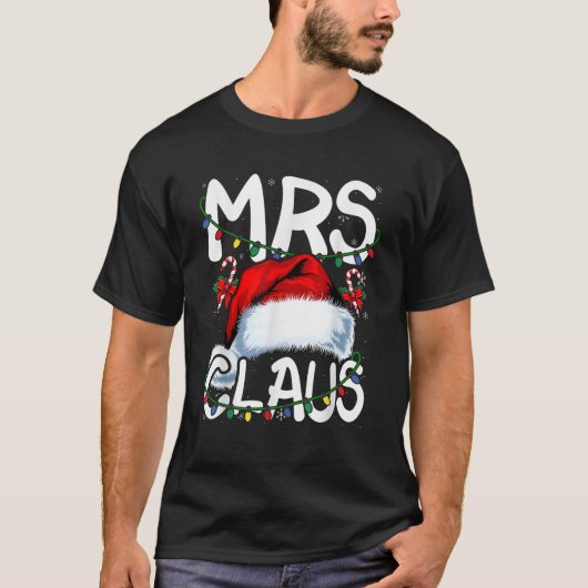 Mr. und Mrs. Claus Couples Matching Christmas Paja T-Shirt (Vorderseite)