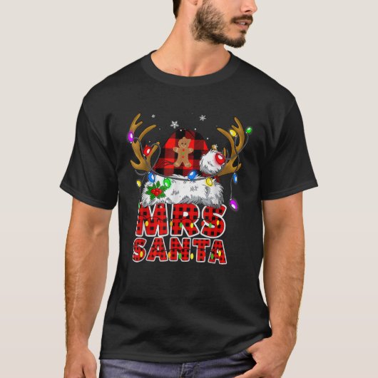 Mr. und Mrs. Claus Couples Matching Christmas Paja T-Shirt (Vorderseite)