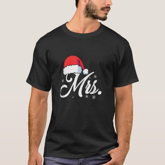 Mr. und Mrs. Claus Couples Matching Christmas Paja T-Shirt (Vorderseite)