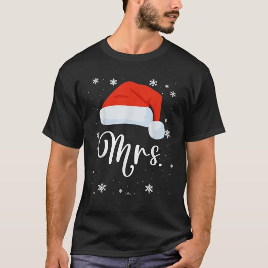 Mr. und Mrs. Claus Couples Matching Christmas Paja T-Shirt (Vorderseite)