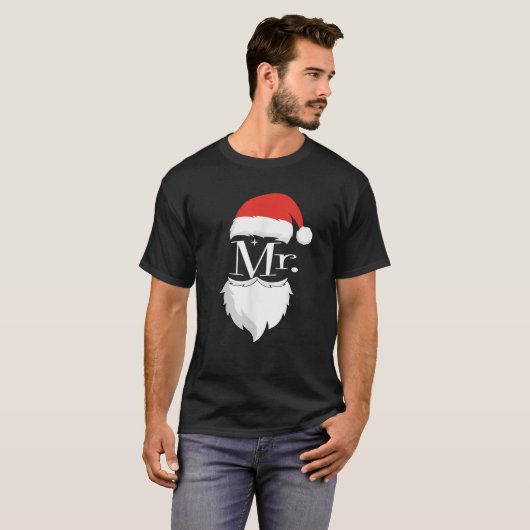 Mr. und Mrs. Claus Couples Matching Christmas Paja T-Shirt (Vorne ganz)