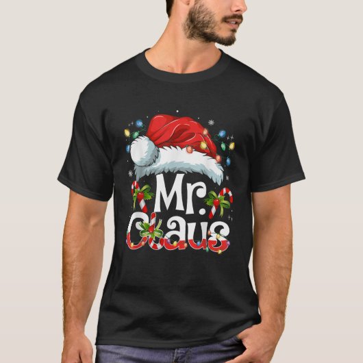Mr. und Mrs. Claus Couples Matching Christmas Paja T-Shirt (Vorderseite)